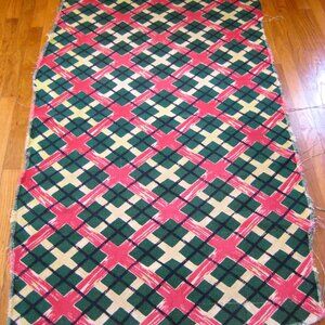 Vintage MCM Plaid Barkcloth Nubby & Thick Great condition Geometric Plaid